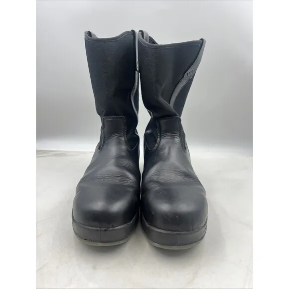 THOROGOOD Boots Mens 11M THORO-FLEX 10&quot; BLACK NON-SAFETY-TOE SLIP-ON 834-6136