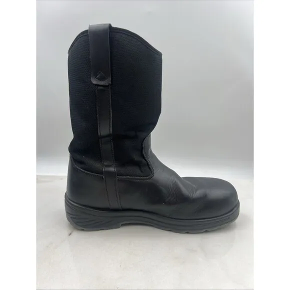 THOROGOOD Boots Mens 11M THORO-FLEX 10&quot; BLACK NON-SAFETY-TOE SLIP-ON 834-6136
