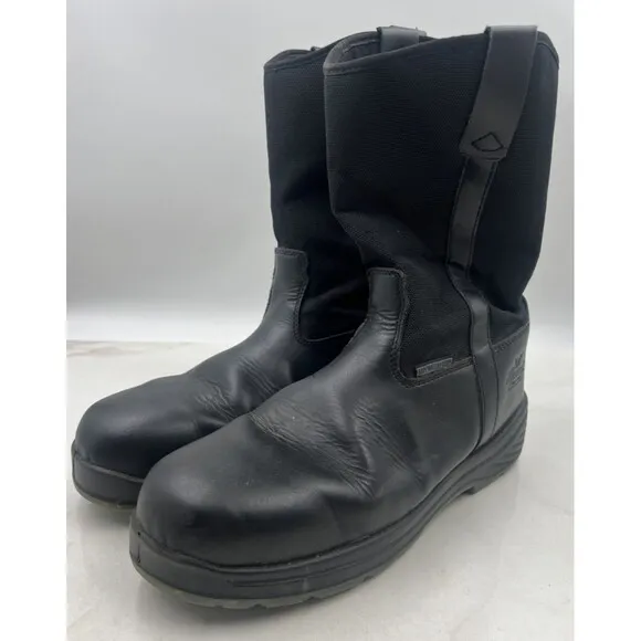 THOROGOOD Boots Mens 11M THORO-FLEX 10&quot; BLACK NON-SAFETY-TOE SLIP-ON 834-6136
