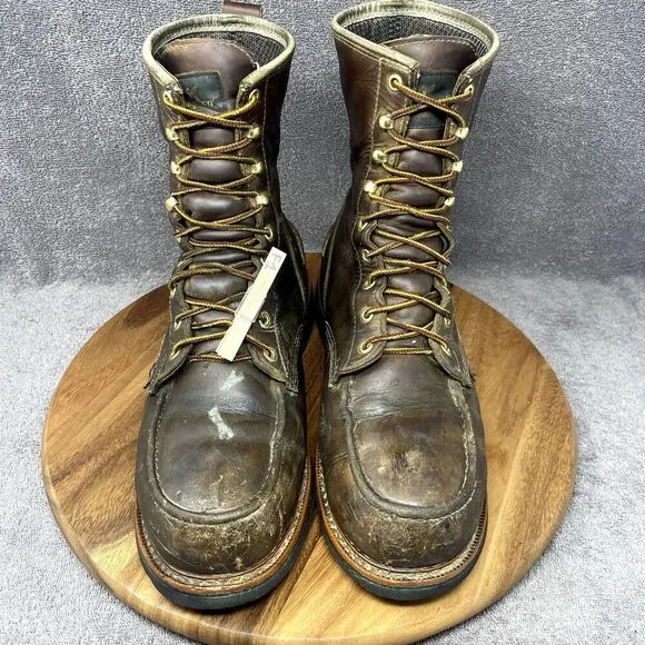 Thorogood 814-3890 Men's 8&quot; Leather WP Moc Toe Non Safety Work Boots Sz 12 D