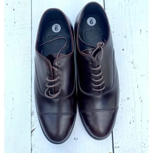 Thursday Boot Co Men's Executive Cap Toe Brown Leather Dress Shoes US 6 EU 38