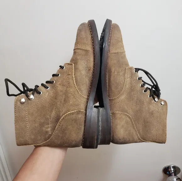 Thursday Boot Co The Captain Brown suede Lace Up Boot cap toe 7