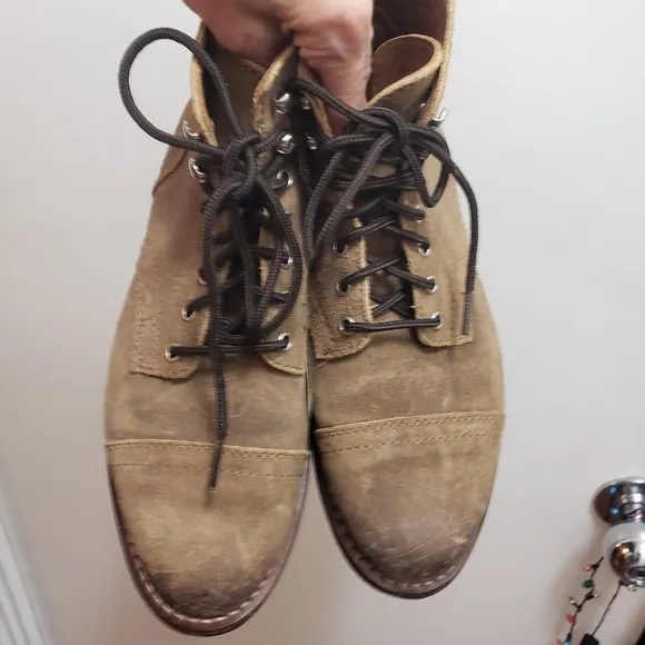Thursday Boot Co The Captain Brown suede Lace Up Boot cap toe 7