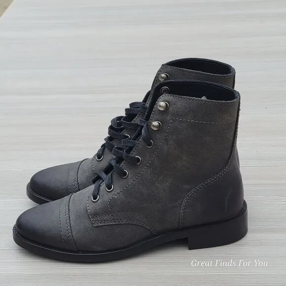 Thursday Boots Captain Dark Gray Combat Women's Boots Sz 5.5 / 35.5 NEW