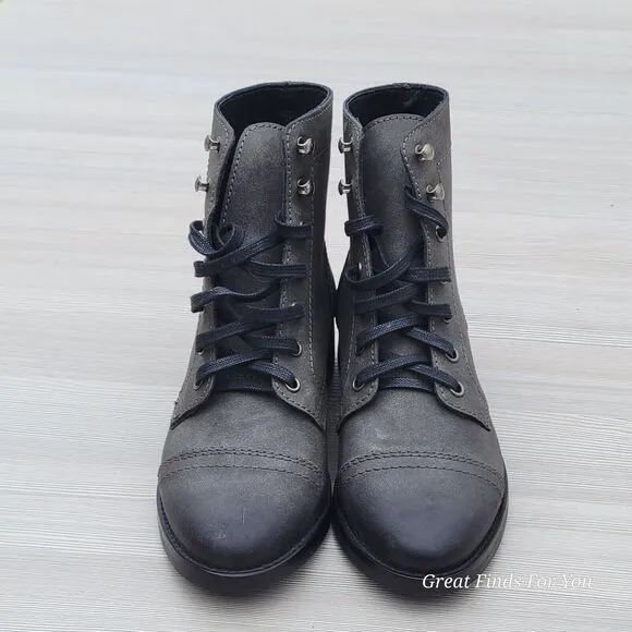 Thursday Boots Captain Dark Gray Combat Women's Boots Sz 5.5 / 35.5 NEW
