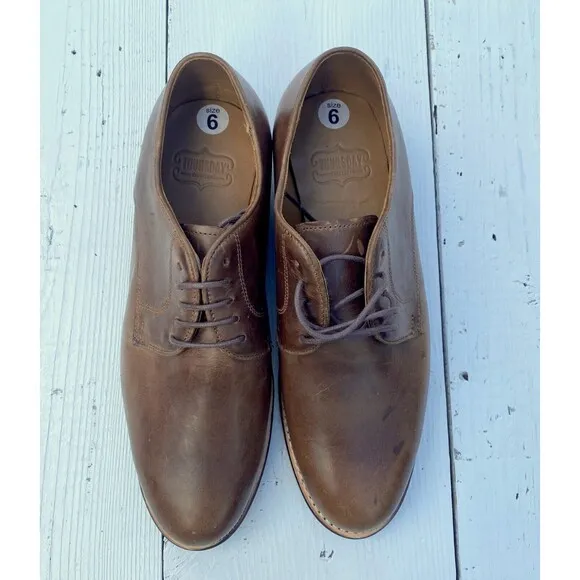 Thursday Statesman Men Tobacco Brown Leather Dress Shoes 6 / 40 WORN ONCE