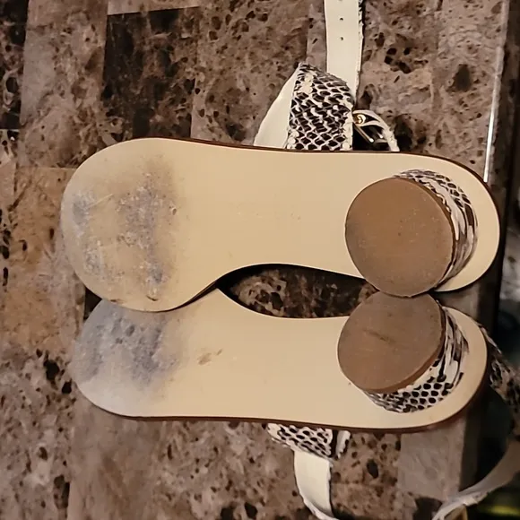 TIBI yellow snakeskin leather Cedric sandals