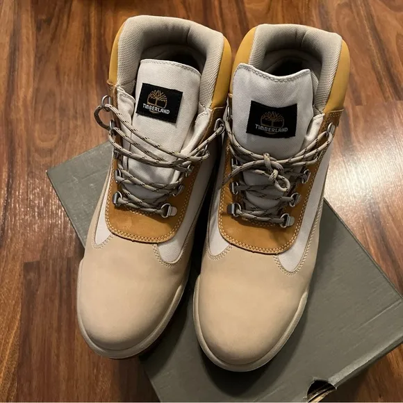 Timberland Beige and Yellow Hiking Boots