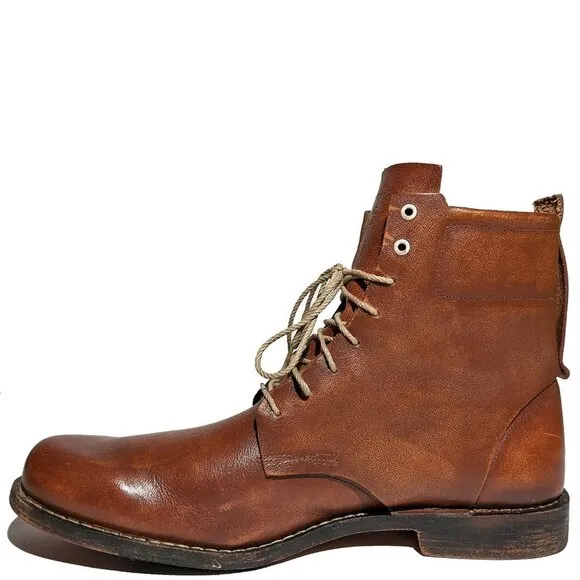 Timberland Boot Co. Brown Hand Burnoshed Horween Leather Boots Sz 12