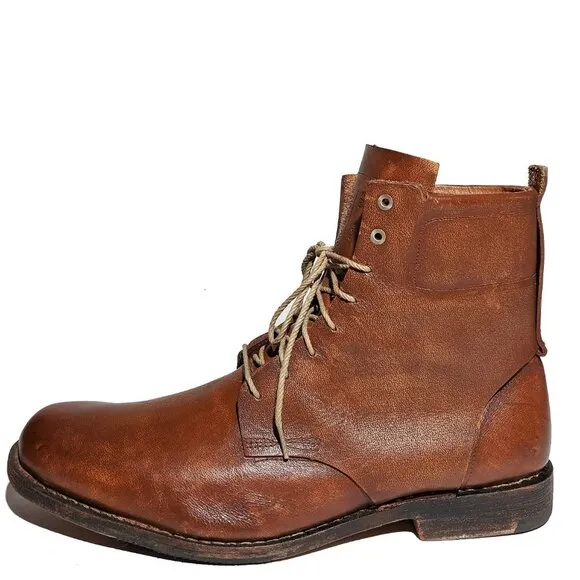 Timberland Boot Co. Brown Hand Burnoshed Horween Leather Boots Sz 12