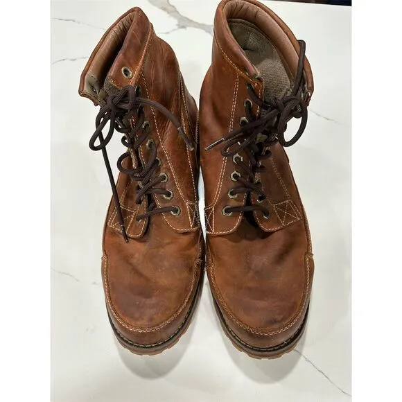 Timberland Men's 6-Inch Leather Combat Boots Brown Size 13 Durable