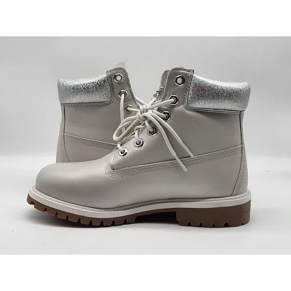 Timberland Metallic Gray Collar Waterproof Premium 6 inch Boots A5SUW Size 7