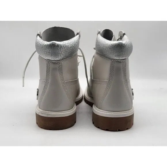 Timberland Metallic Gray Collar Waterproof Premium 6 inch Boots A5SUW Size 7