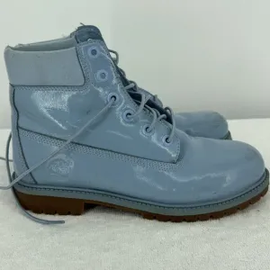 Timberland Pastel Patent Leather Blue 6inch Boots Girls Size 7