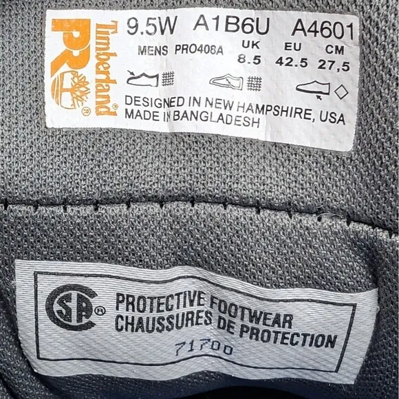 Timberland PRO 408 Powertrain Sport Men's 9.5 Alloy Safety Toe Work Sneaker SD35