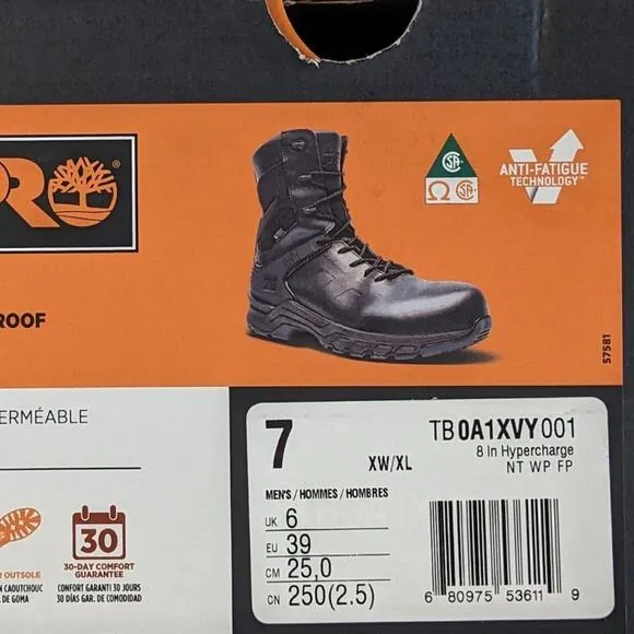 Timberland PRO Hypercharge Composite Toe Work Boots, Black, Men's 7 X-Wide