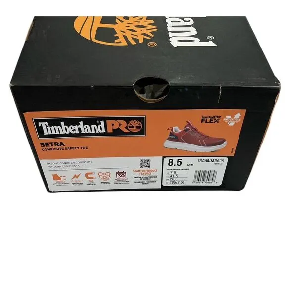 Timberland PRO Mens Setra CT Red Safety Shoes Mens Size 8.5 M