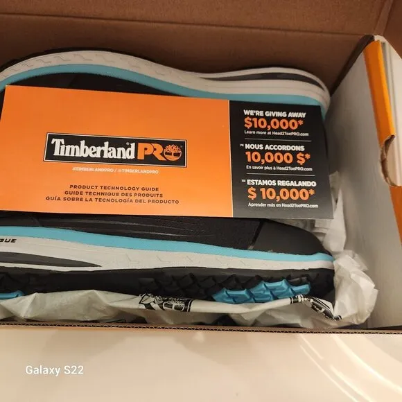 Timberland PRO Size 7.5 Black/Blue Drivetrain Work Sneaker Composite Toe G23-3.