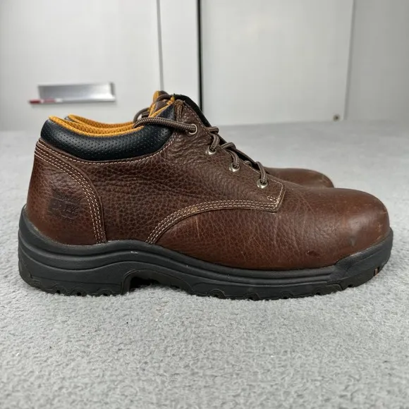 Timberland PRO Titan Alloy Toe Work Safety Shoes Men 12W Brown Leather 47028