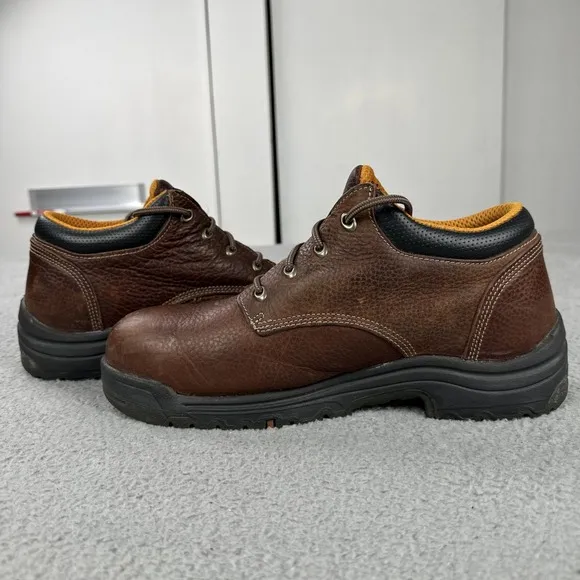 Timberland PRO Titan Alloy Toe Work Safety Shoes Men 12W Brown Leather 47028