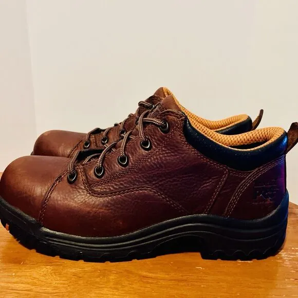 Timberland Pro Titan Oxford Women’s 10 M Shoes Brown Leather Safety Toe 63189
