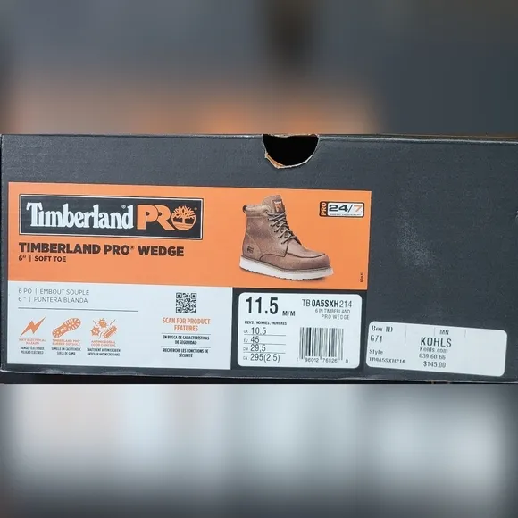 Timberland PRO Wedge 6&quot; Soft Moc-Toe Work Boots Size 11.5 Oil Slip Resistant New