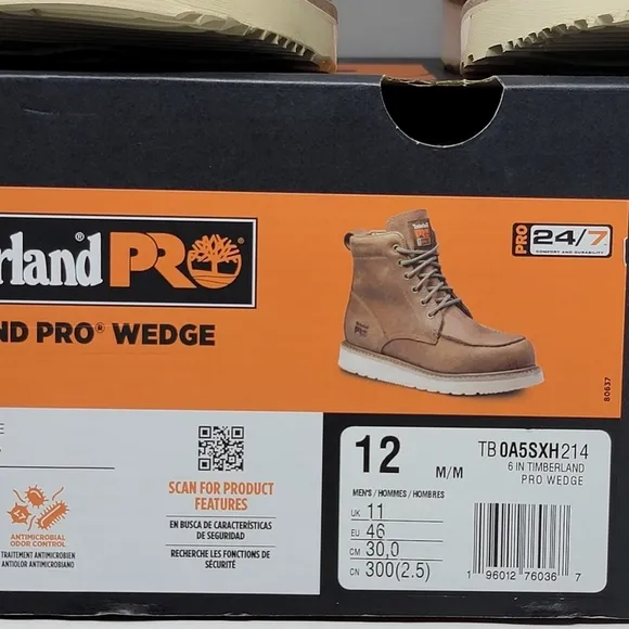 Timberland PRO Wedge 6&quot; Soft Moc-Toe Work Boots Size 12 Oil Slip Resistant New