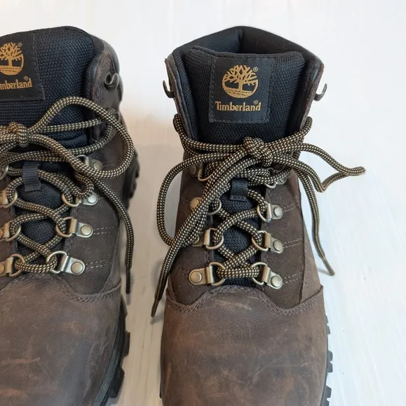 TIMBERLAND Rangely Men's Mid Brown Leather Waterproof Hiking Boots Size 8.5