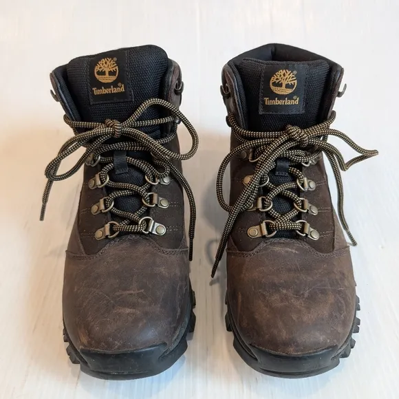 TIMBERLAND Rangely Men's Mid Brown Leather Waterproof Hiking Boots Size 8.5