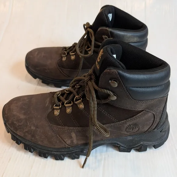 TIMBERLAND Rangely Men's Mid Brown Leather Waterproof Hiking Boots Size 8.5