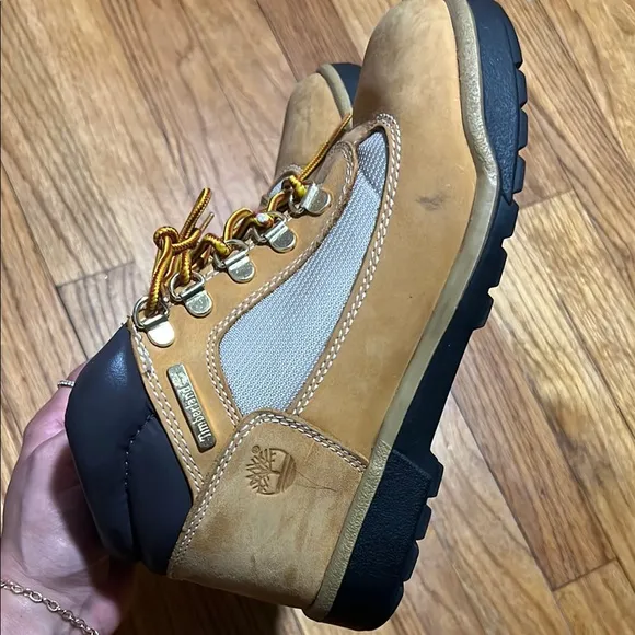 Timberland Tan and Black Winter Boots with Durable Soles