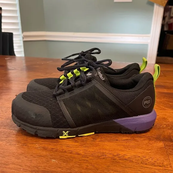 Timberland Womens Pro Radius Gray Purple Safety Shoes size 6.5