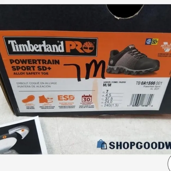 Timberlands Safety Powertrain NIB shoes, allow toe, sz 7