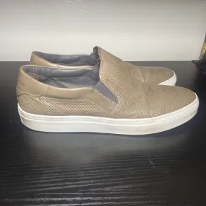 To Boot New York Mens Brown Leather Slip On Sneakers Adam Derrick Italy Sz 10.5