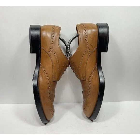 Tod's Brown Leather Wingtip Oxford Derby Casual Dress Shoes Mens Size 10 US