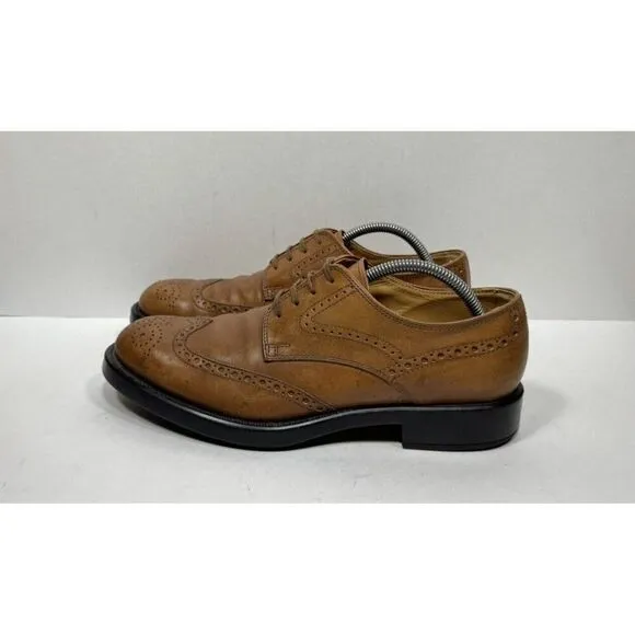 Tod's Brown Leather Wingtip Oxford Derby Casual Dress Shoes Mens Size 10 US