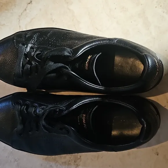 Tom Ford Black Leather Sneakers