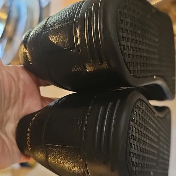 Tom Ford Black Leather Sneakers