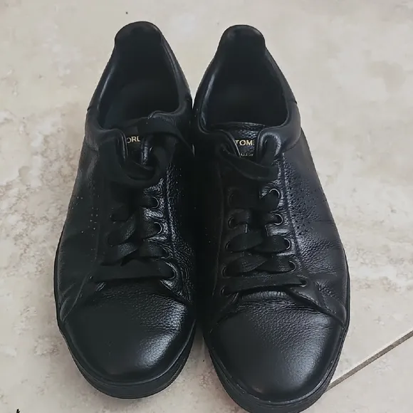 Tom Ford Black Leather Sneakers