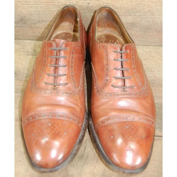Tom James Barton Oxford Dress Shoes Men's Size 9 E Made in England Bench Made