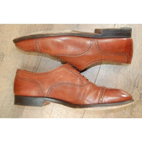 Tom James Barton Oxford Dress Shoes Men's Size 9 E Made in England Bench Made