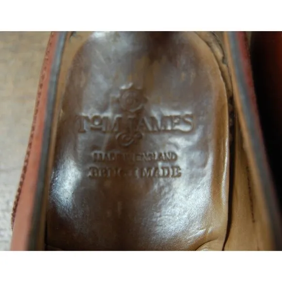 Tom James Barton Oxford Dress Shoes Men's Size 9 E Made in England Bench Made