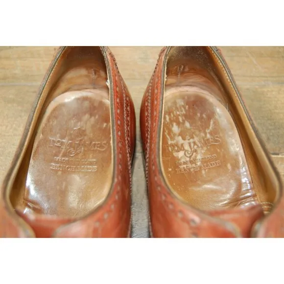 Tom James Barton Oxford Dress Shoes Men's Size 9 E Made in England Bench Made