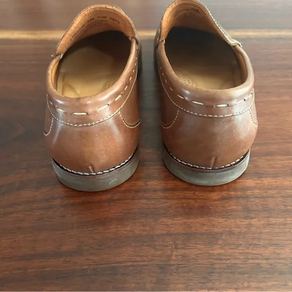 Tommy Bahama Naples All Over Woven Drivers Brown Leather Shoes Size 9.5