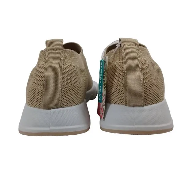 Tommy Bahama Women's NEW Slip On Textile Comfort Tan Sneakers Memory Foam