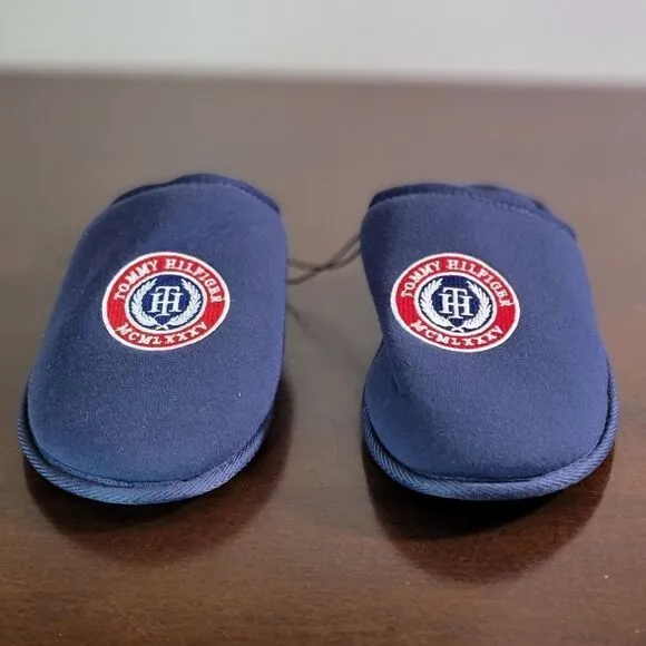 Tommy Hilfiger Men's Slippers Navy Red Size 11 New Comfort Shoes Slides Slip-On