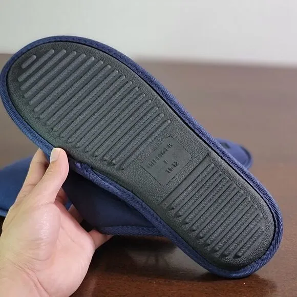 Tommy Hilfiger Men's Slippers Navy Red Size 11 New Comfort Shoes Slides Slip-On