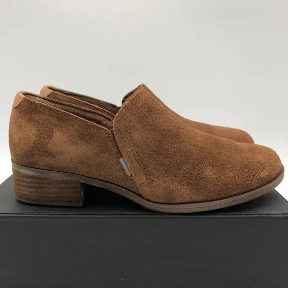Toms Shaye Ankle Boots sz 6 Bootie Women Suede Western Shootie Slip on