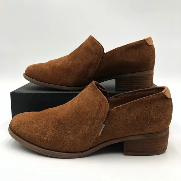 Toms Shaye Ankle Boots sz 6 Bootie Women Suede Western Shootie Slip on