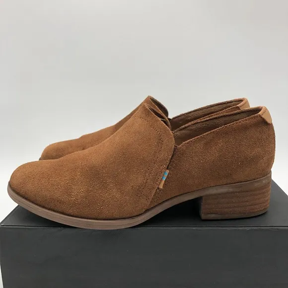 Toms Shaye Ankle Boots sz 6 Bootie Women Suede Western Shootie Slip on
